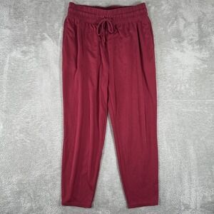 Fabletics Pants Womens XL Red Joggers Lounge‎ Drawstring Waist Modal Blend